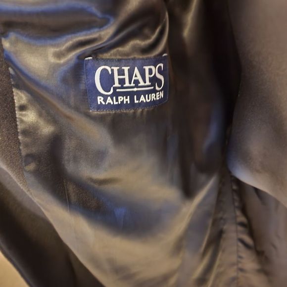 Chaps Ralph Lauren Black Trench Coat Wool Cashmere blend 38 Short - Picture 6 of 8